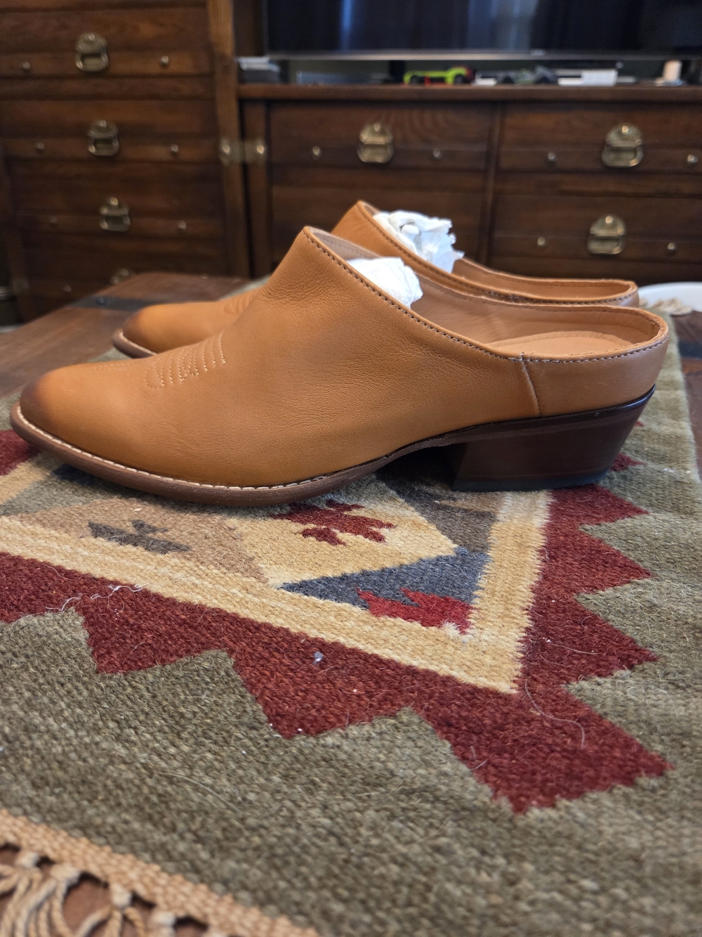 Tecovas Tan Leather Slip-On Mule
